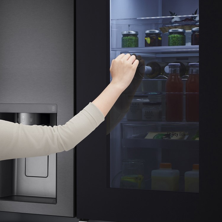 Refurbished LG GSXV91MCAE 635 Litre American Fridge Freezer Matte Black