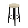 Beige Upholstered Kitchen Counter Stool with Black Legs - Gatsby