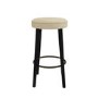 Beige Upholstered Kitchen Counter Stool with Black Legs - Gatsby