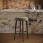 Sage Green Velvet Kitchen Counter Stool with Walnut Legs - Gatsby