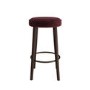 Burgundy Velvet Kitchen Counter Bar Stool with Walnut Legs - Gatsby