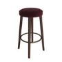 Burgundy Velvet Kitchen Counter Bar Stool with Walnut Legs - Gatsby