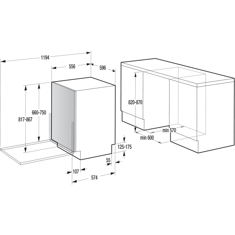 Gorenje GV64160UK 13 Place Fully Integrated Dishwasher
