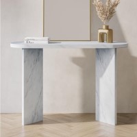 Large White Marble Effect Console Table - Geneva Large White Marble Effect Console Table - Geneva