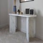 Large White Marble Effect Console Table - Geneva