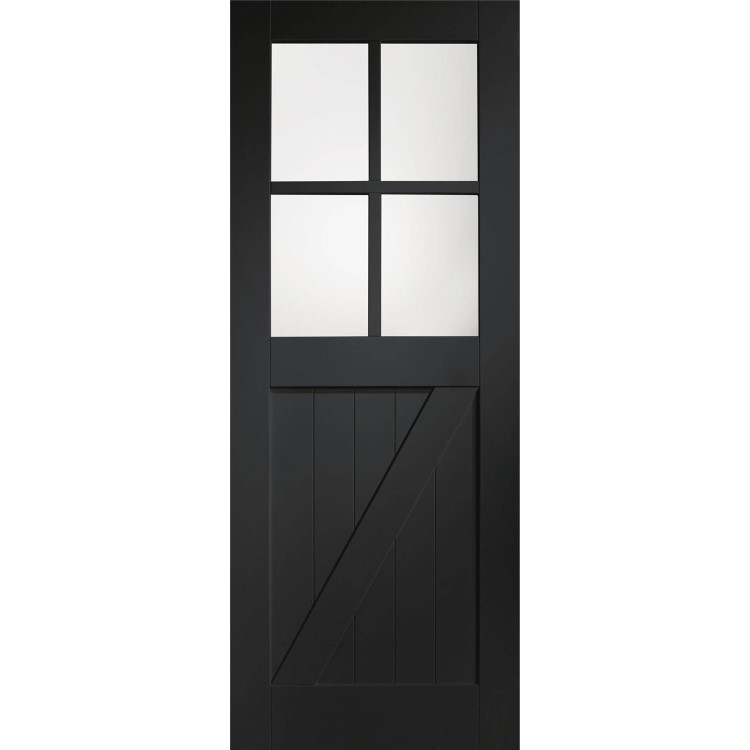 Internal White Primed Cottage with Clear Glass - White Primed, 1981 x 686 x 35 mm