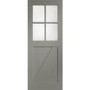 Internal White Primed Cottage with Clear Glass - White Primed, 1981 x 838 x 35 mm