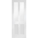 GWPMALSHA27 Internal White Primed Glazed Victorian 4-Panel Shaker Door with Clear Glass - 1981 x 686 x 35mm - Victoria - XL Joinery
