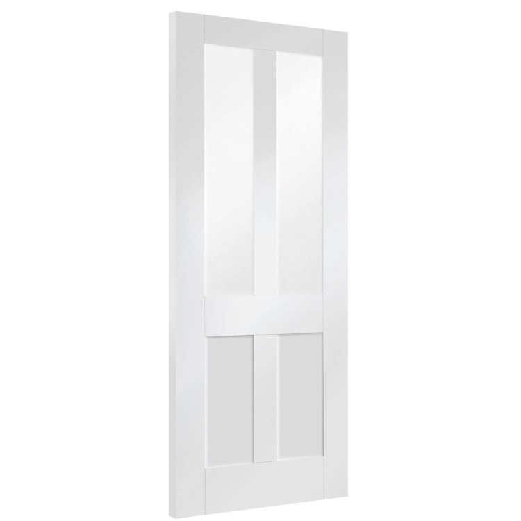 Internal White Primed Malton Shaker Door with Clear Flat Glass - 1981 x 762 x 35mm - Victoria - XL Joinery