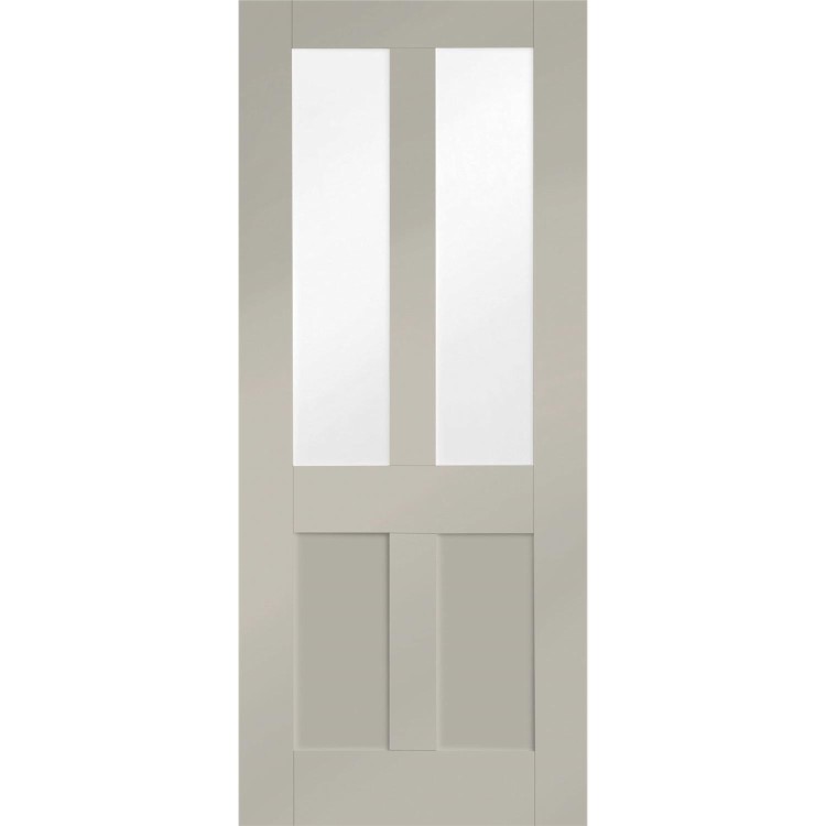 Internal White Primed Malton Shaker with Clear Flat Glass - White Primed, 1981 x 838 x 35 mm