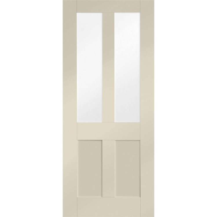 Internal White Primed Malton Shaker with Clear Flat Glass - White Primed, 1981 x 838 x 35 mm