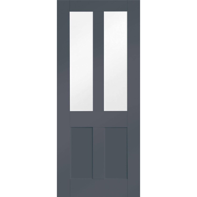 Internal White Primed Malton Shaker with Clear Flat Glass - White Primed, 2040 x 826 x 40 mm