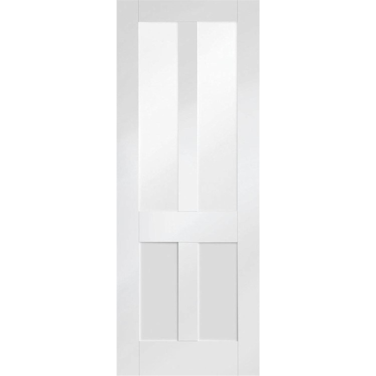 Internal White Primed Malton Shaker with Clear Flat Glass - White Primed, 2040 x 826 x 40 mm