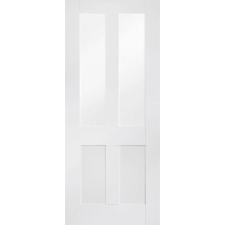 Internal White Primed Malton Shaker with Clear Flat Glass - White Primed, 2040 x 826 x 40 mm