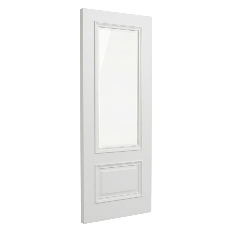 Internal White Primed Half-Glazed Door with Clear Bevelled Glass - 1981 x 762 x 35mm - Nelson - XL Joinery
