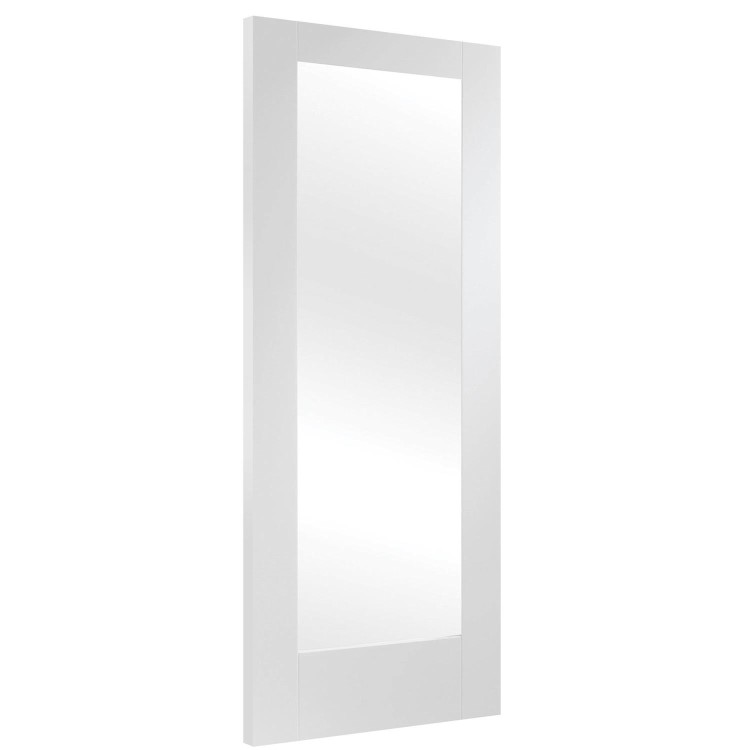 Internal White Primed Fully-Glazed Door with Frosted Glass - 1981 x 686 x 35mm - Pattern 10 - XL Joinery