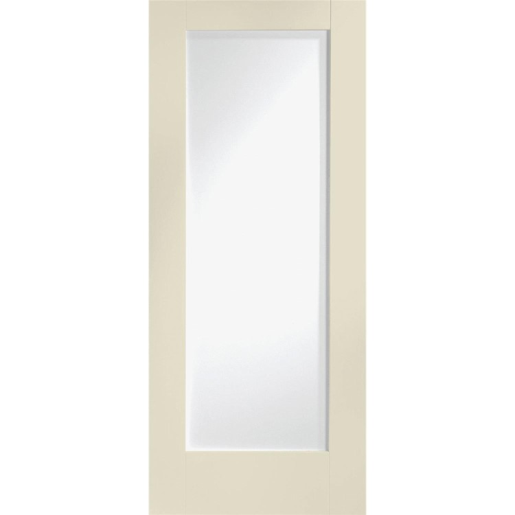 Internal White Primed Fully-Glazed FD30 Fire Door with Clear Glass - 1981 x 762 x 44mm - Pattern 10 - XL Joinery