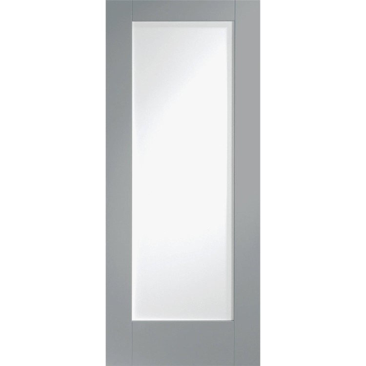 Internal White Primed Pattern 10 with Clear Glass - White Primed, 1981 x 762 x 35 mm