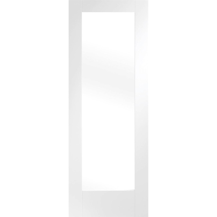 Internal White Primed Pattern 10 Fire Door with Clear Glass - 1981 x 838 x 44 mm, White Primed