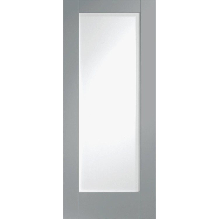 Internal White Primed Pattern 10 Fire Door with Clear Glass - 1981 x 838 x 44 mm, White Primed