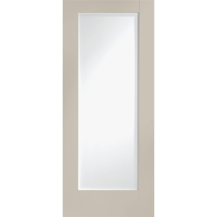 Internal White Primed Pattern 10 Fire Door with Clear Glass - 1981 x 838 x 44 mm, White Primed