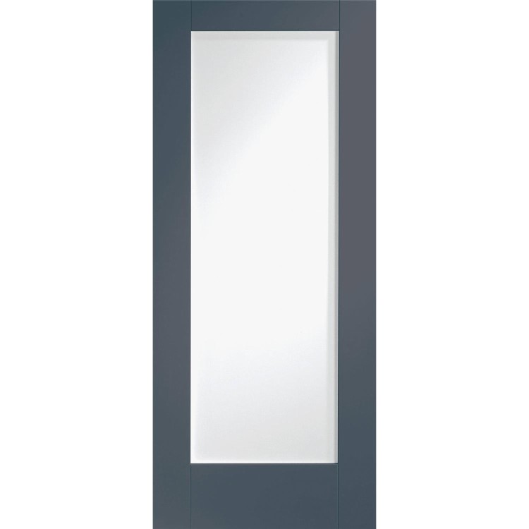 Internal White Primed Pattern 10 Fire Door with Clear Glass - 1981 x 838 x 44 mm, White Primed