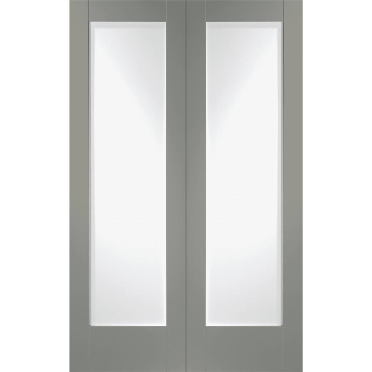 Pattern 10 Pair with Clear Glass - White Primed, 1981 x 1372 x 40 mm