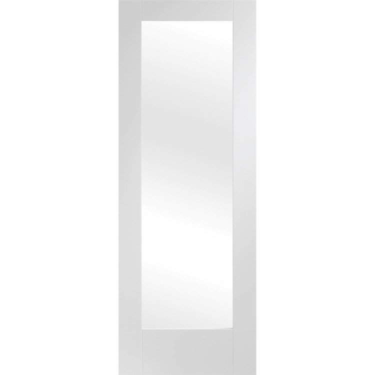 Pattern 10 Pair with Clear Glass - White Primed, 1981 x 1372 x 40 mm