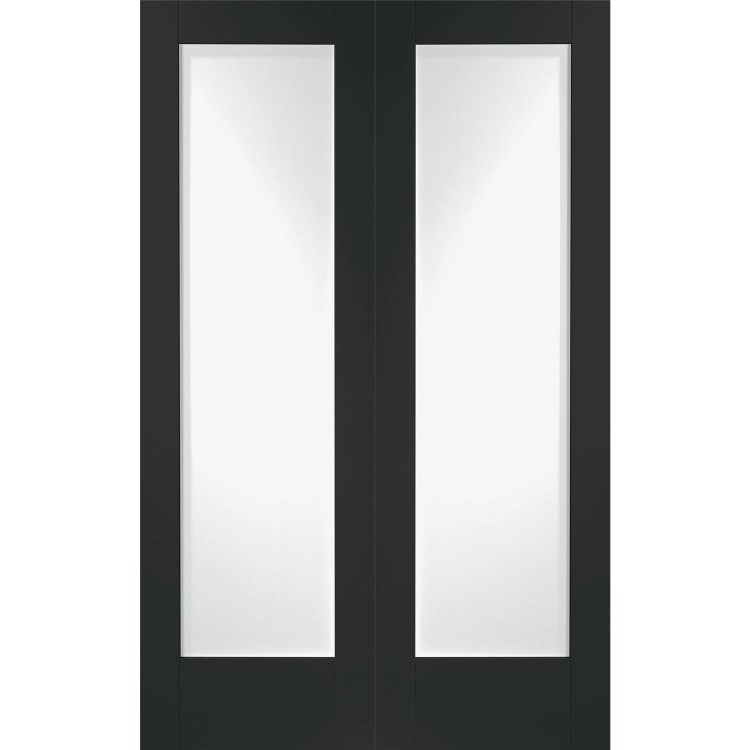 Pattern 10 Pair with Clear Glass - White Primed, 2040 x 826 x 40 mm