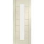 Internal White Primed Palermo 1L with Clear Glass Fire Door - White Primed, 1981 x 686 x 44 mm