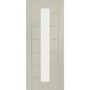 Internal White Primed Palermo 1L with Clear Glass Fire Door - White Primed, 1981 x 762 x 44 mm