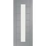 Internal White Primed Palermo 1L with Clear Glass Fire Door - White Primed, 1981 x 762 x 44 mm