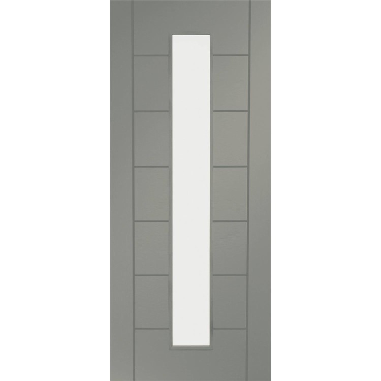 Palermo 1 Light Internal White Primed Door with Clear Glass - White Primed, 1981 x 762 x 35 mm