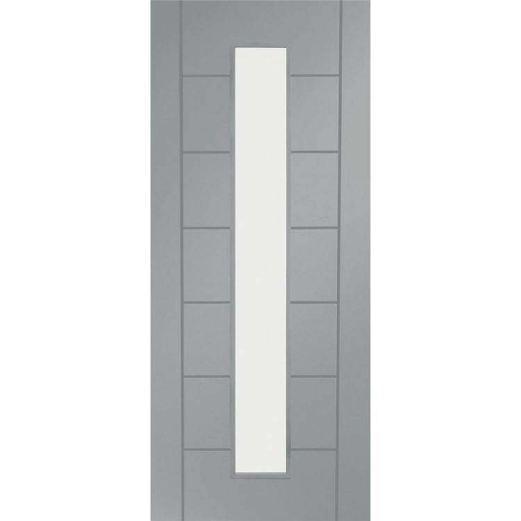Palermo 1 Light Internal White Primed Door with Clear Glass - White Primed, 1981 x 762 x 35 mm