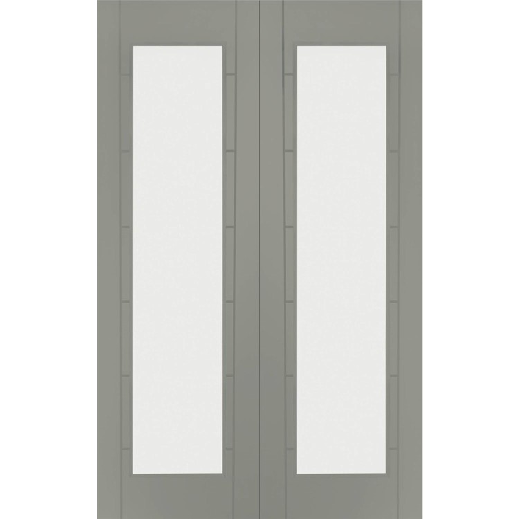 Palermo 1 Light Pair with Clear Glass - White Primed, 1981 x 1524 x 40 mm