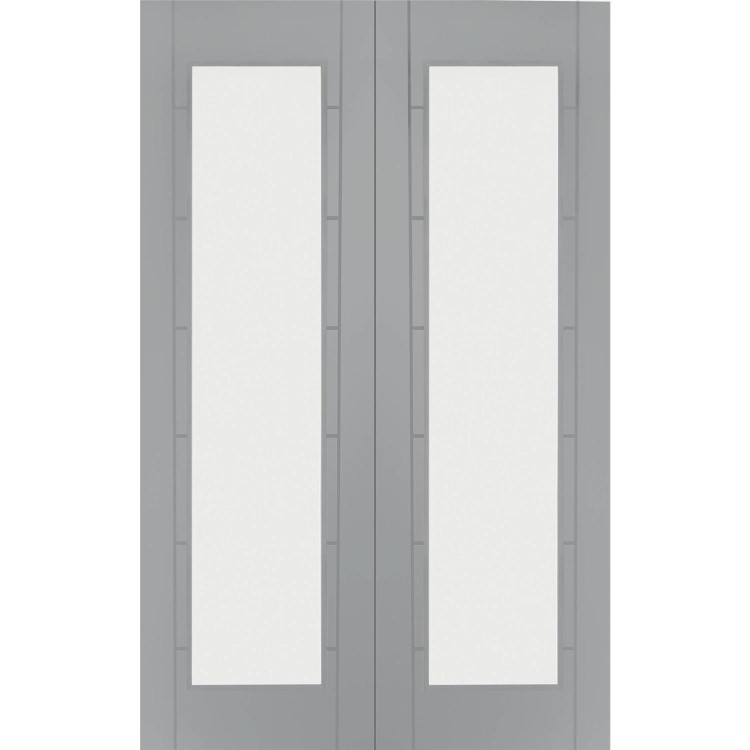 Palermo 1 Light Pair with Clear Glass - White Primed, 1981 x 1524 x 40 mm