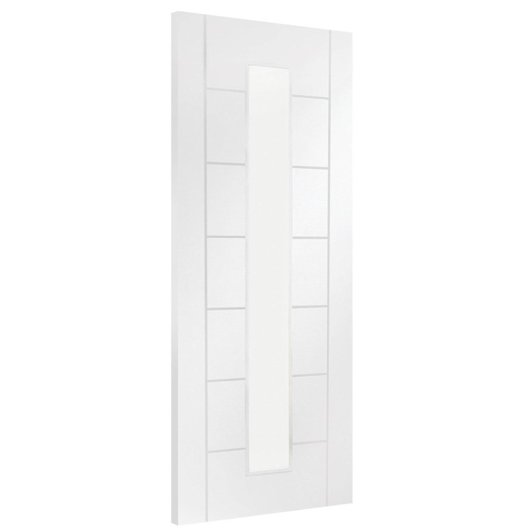 Internal White Primed Glazed 1-Light Door with Clear Glass - 2040 x 826 x 40mm - Palermo - XL Joinery