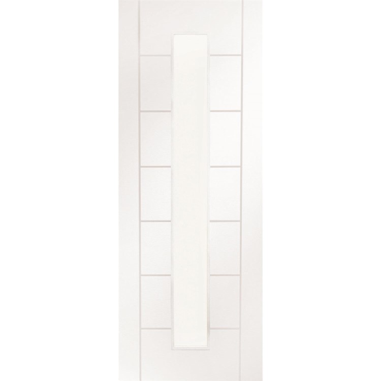 Internal White Primed Glazed 1-Light Door with Clear Glass - 2040 x 826 x 40mm - Palermo - XL Joinery