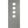 Palermo Internal White Primed Door with Obscure Glass - White Primed, 2040 x 826 x 40 mm