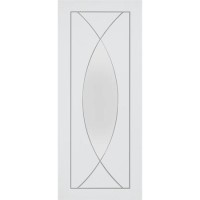 Internal White Primed Glazed Door with Clear Glass - 2040 x 826 x 40mm - Pesaro - XL Joinery