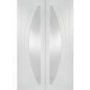 Internal White Primed Salerno Door Pair with Clear Glass - White Primed, 1981 x 1220 x 40 mm