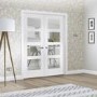 Internal White Primed Glazed 4-Panel Shaker French Doors with Clear Glass - 1981 x 1220 x 40mm - 4 Light - XL Joinery