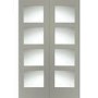Internal White Primed Glazed 4-Panel Shaker French Doors with Clear Glass - 1981 x 1220 x 40mm - 4 Light - XL Joinery