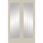 Internal White Primed Fully-Glazed Cottage French Doors with Clear Etched Glass - 1981 x 1220 x 40mm - Suffolk - XL Joinery