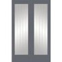 Internal White Primed Suffolk 1L Pair (Clear Etched Glass) - White Primed, 1981 x 1372 x 40 mm