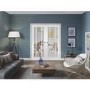 Internal White Primed Worcester Door Pair with Clear Glass - White Primed, 1981 x 1168 x 40 mm