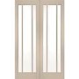 Internal White Primed Worcester Door Pair with Clear Glass - White Primed, 1981 x 1220 x 40 mm