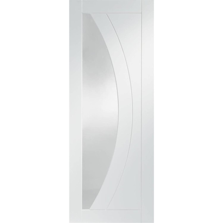 Internal White Primed Salerno with Clear Glass - White Primed, 2040 x 726 x 40 mm