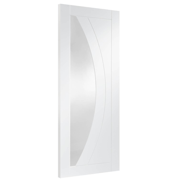 Internal White Primed Salerno with Clear Glass - White Primed, 2040 x 726 x 40 mm
