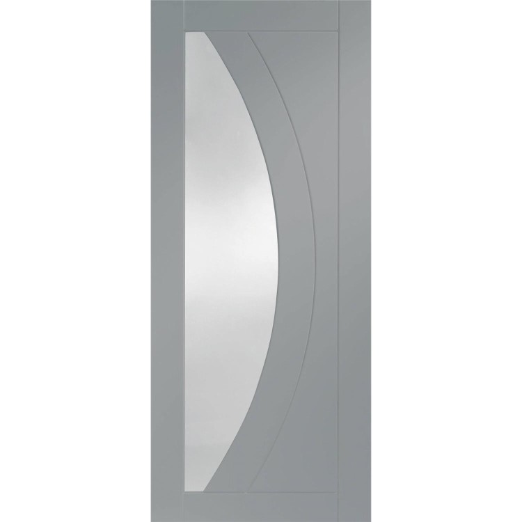 Internal White Primed Salerno with Clear Glass - White Primed, 2040 x 726 x 40 mm